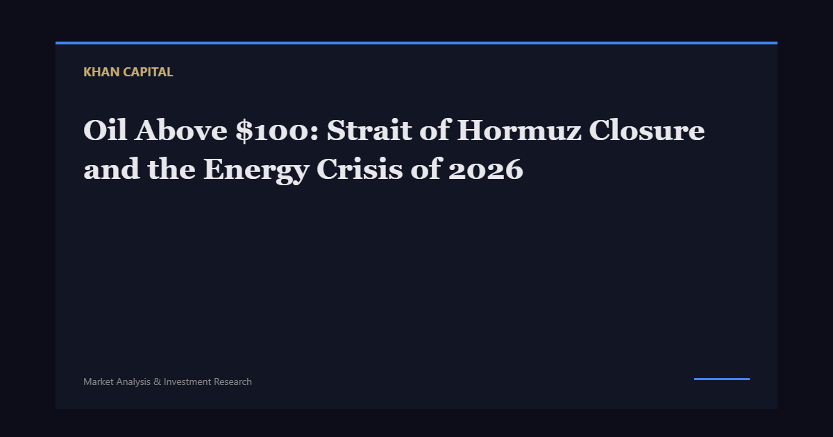Oil Above $100: Strait of Hormuz Closure and the Energy Crisis of 2026