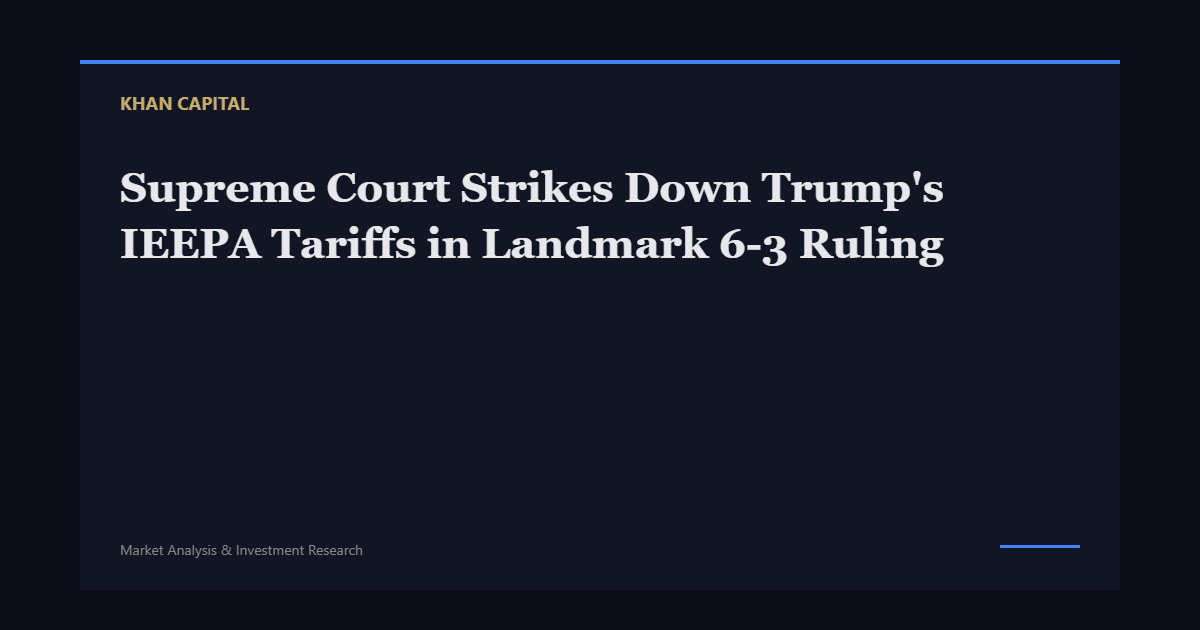 Supreme Court Strikes Down Trump’s IEEPA Tariffs in Landmark 6-3 Ruling