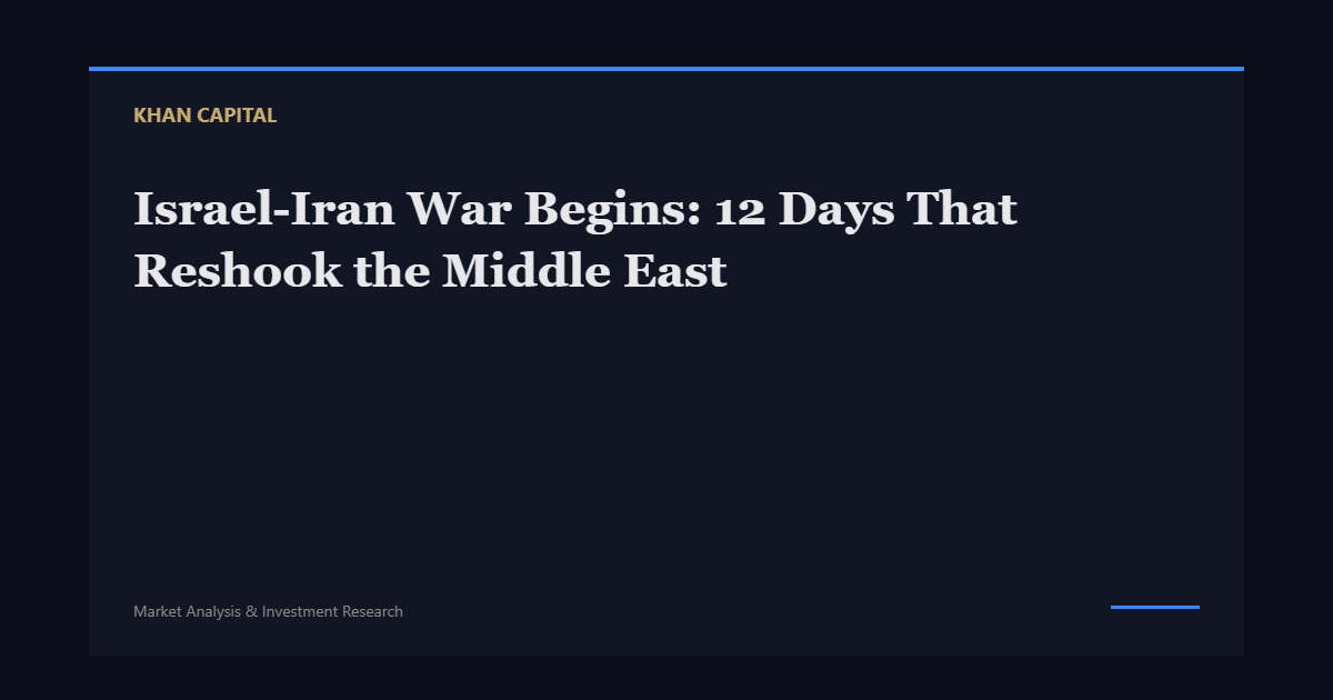Israel-Iran War Begins: 12 Days That Reshook the Middle East - Khan Capital