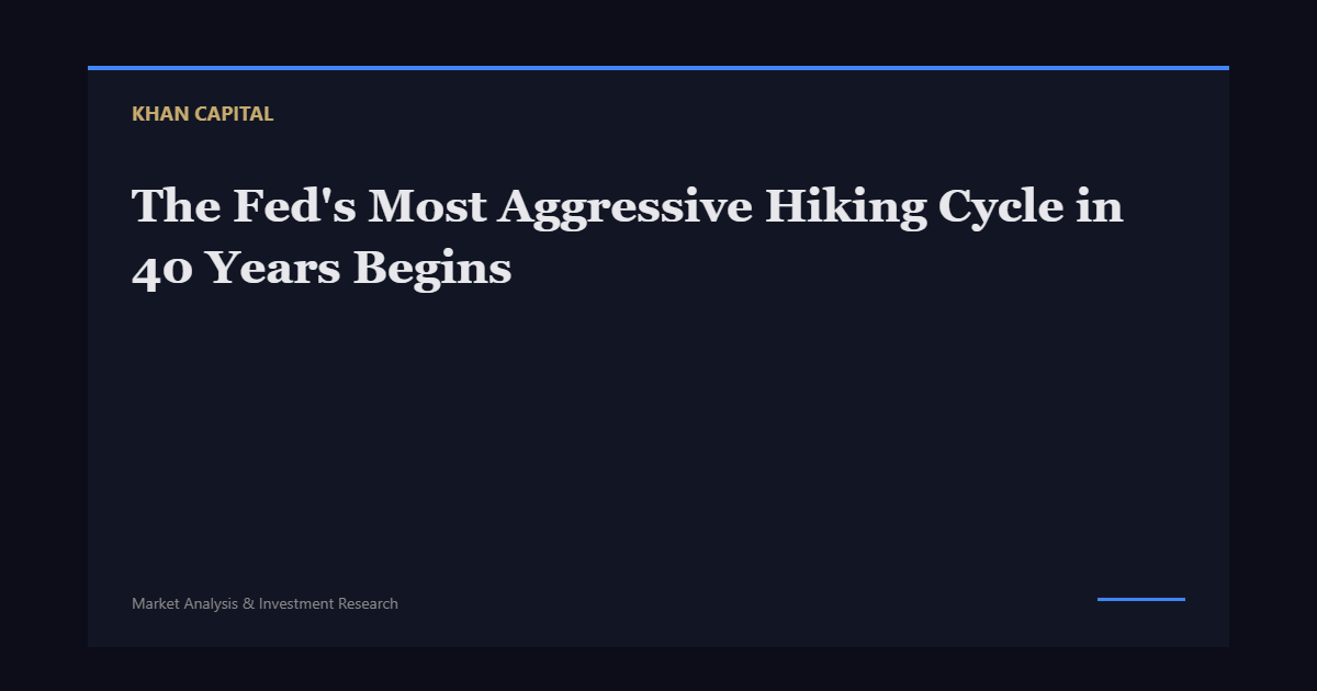 The Fed's Most Aggressive Hiking Cycle in 40 Years Begins - Khan Capital