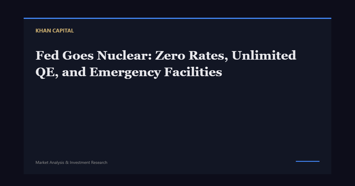 Fed Goes Nuclear: Zero Rates, Unlimited QE, and Emergency Facilities - Khan Capital