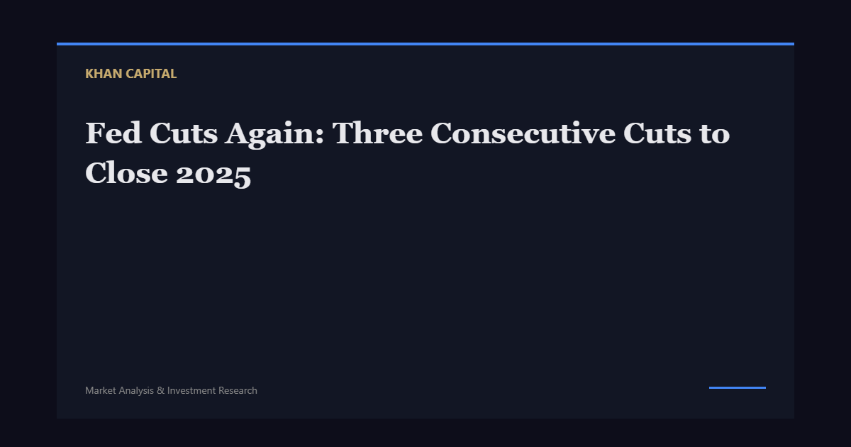 Fed Cuts Again: Three Consecutive Cuts to Close 2025 - Khan Capital