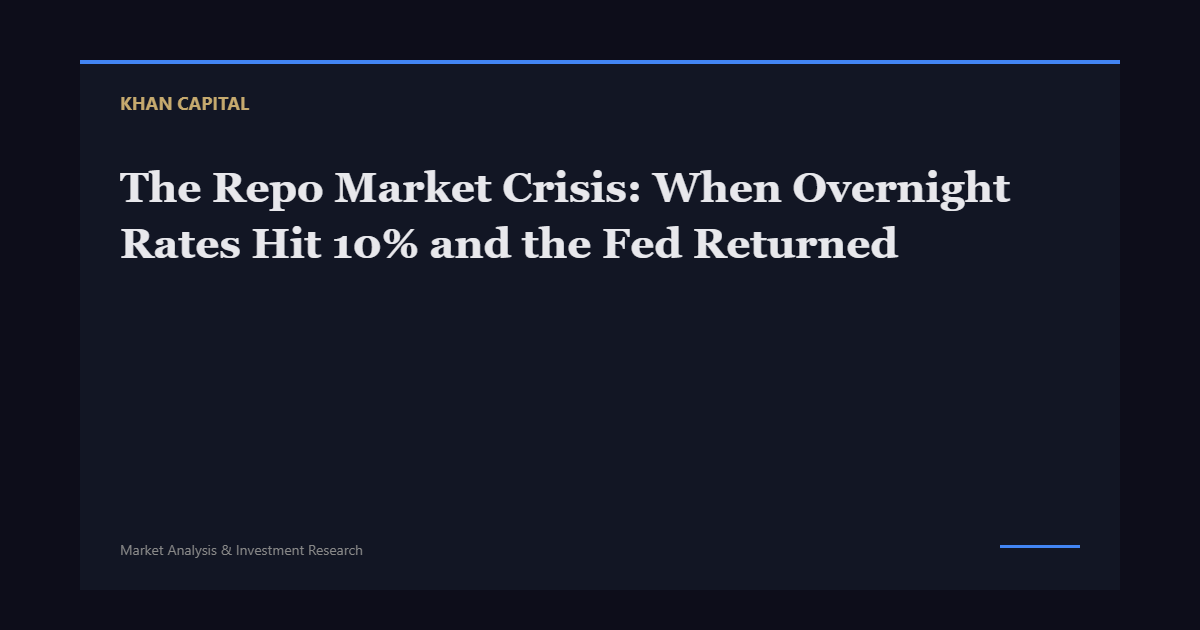 The Repo Market Crisis: When Overnight Rates Hit 10% and the Fed Returned - Khan Capital