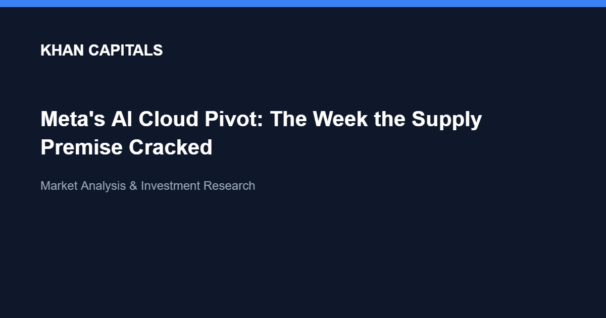Khan Capitals branded cover: Meta's AI Cloud Pivot, the week the supply premise cracked