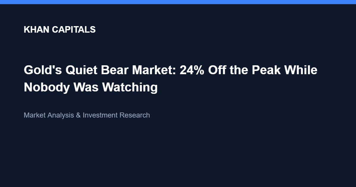 Khan Capitals: Gold's Quiet Bear Market