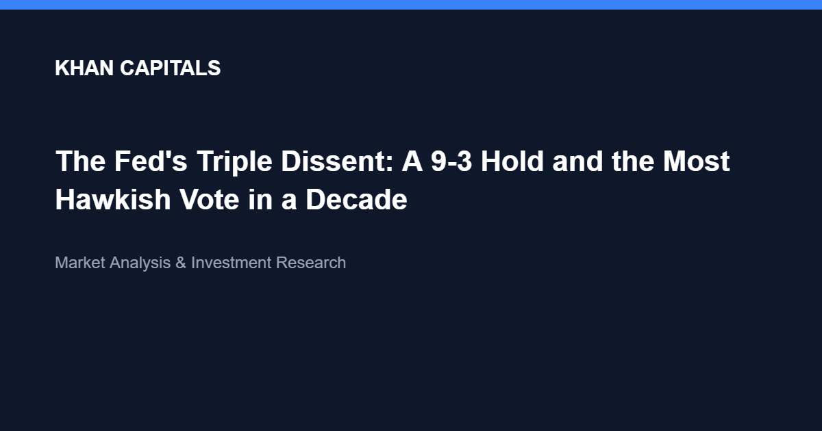The Fed’s Triple Dissent: A 9-3 Hold and the Most Hawkish Vote in a Decade