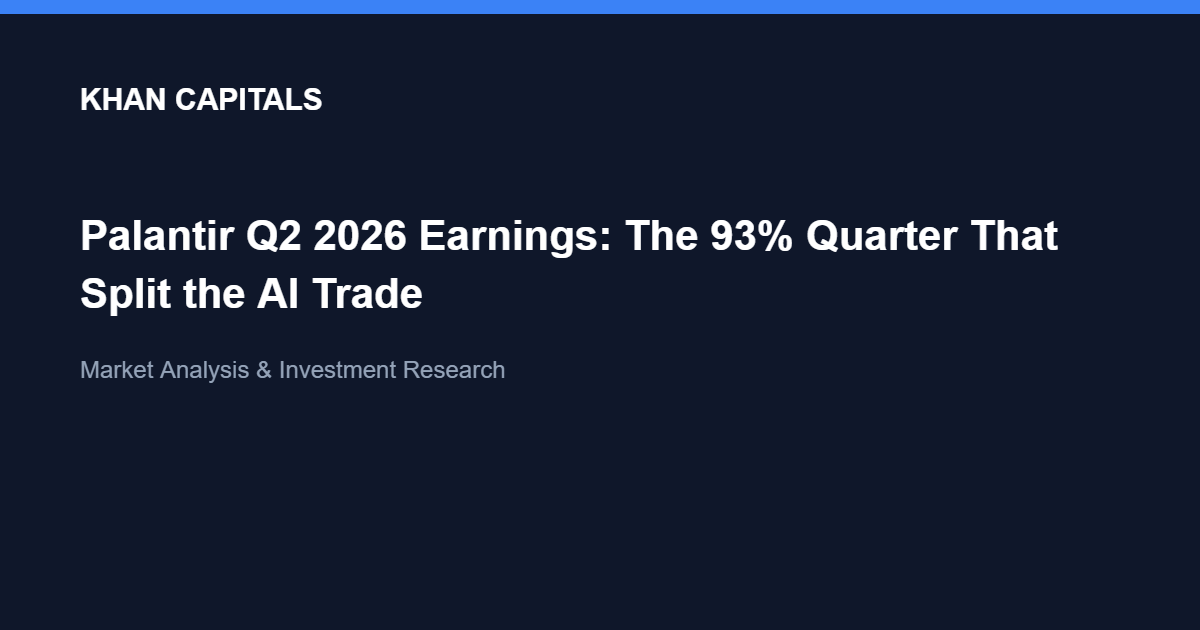 Palantir Q2 2026 Earnings: The 93% Quarter That Split the AI Trade