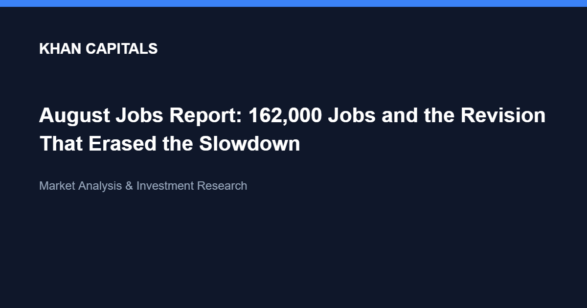 August Jobs Report: 162,000 Jobs and the Revision That Erased the Slowdown