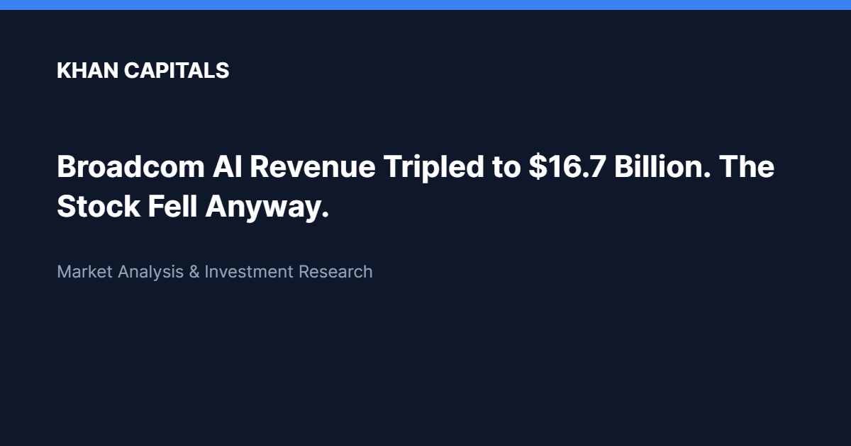 Broadcom AI Revenue Tripled to $16.7 Billion. The Stock Fell Anyway.