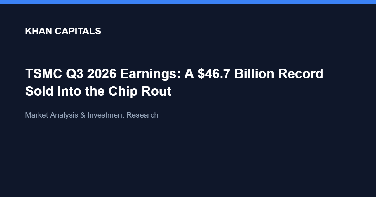 TSMC Q3 2026 Earnings: A $46.7 Billion Record Sold Into the Chip Rout - Khan Capitals